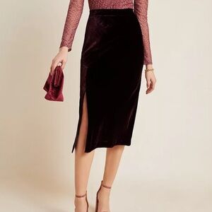 Maeve by Anthropologie Velvet Mid length skirt